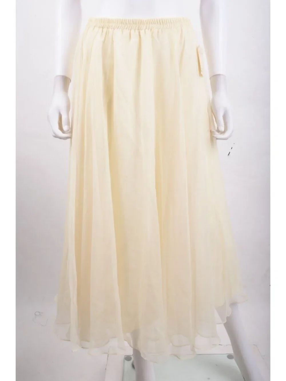 Vintage Talbots Joan Leslie Womans Skirt Size S Ivory Sheer Flowy chiffon NWT